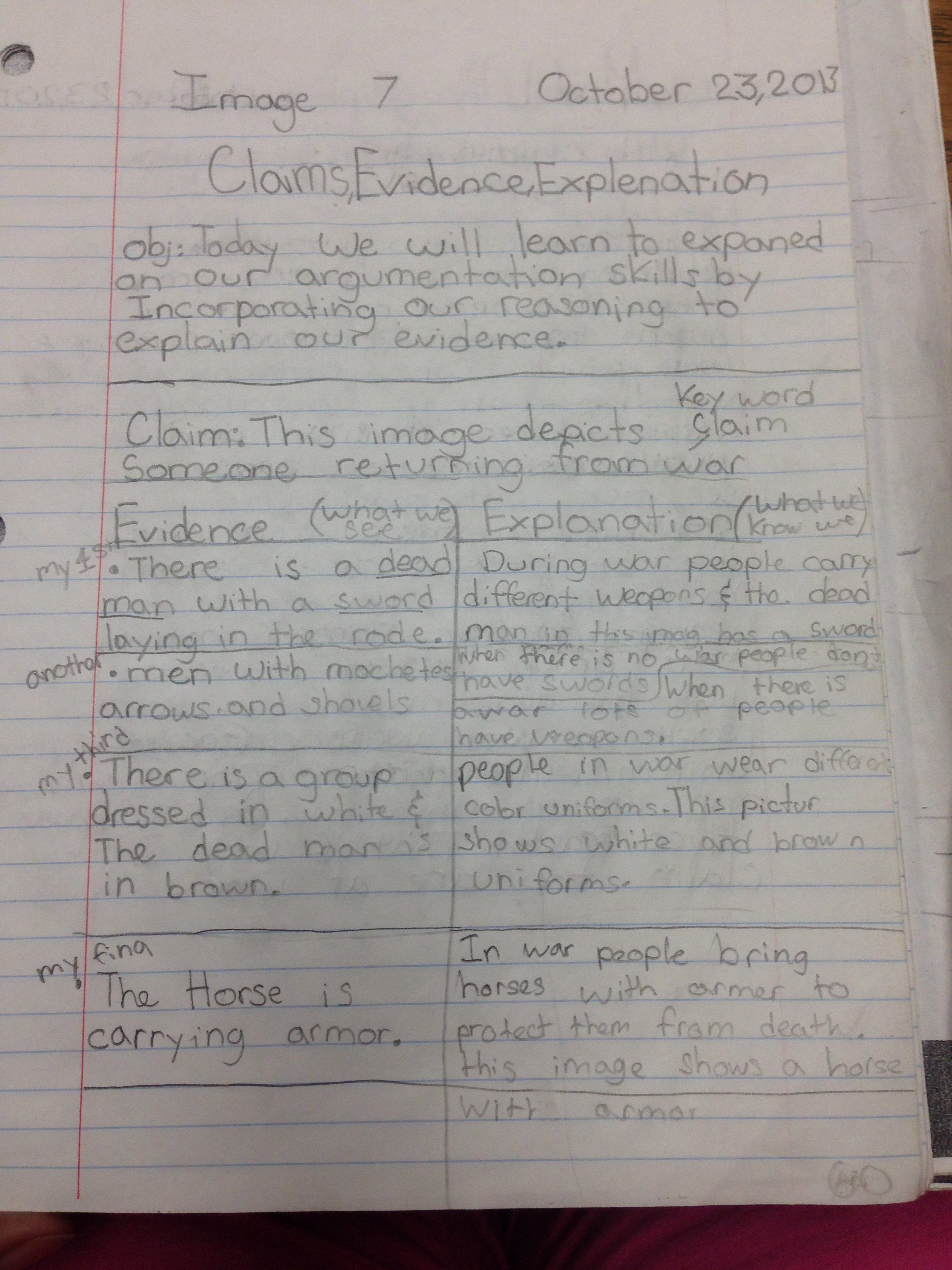Using VTS to Teach Claims, Evidence, Reasoning, and Writing
